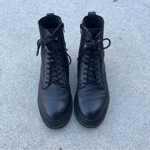 Aldo black lug boots, ladies size 8.5